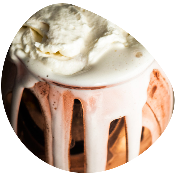 Dark Hot Chocolate with Mascarpone Whipped Cream